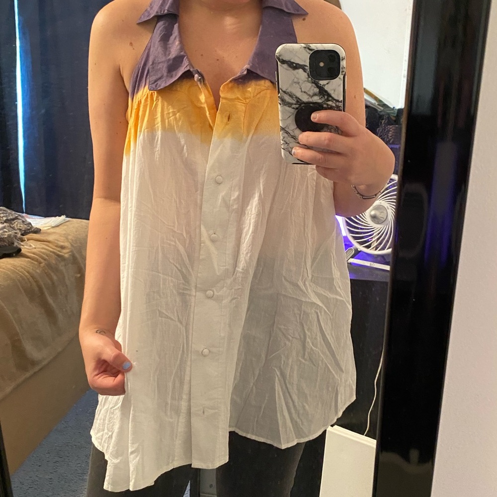 Tie dye collared button down